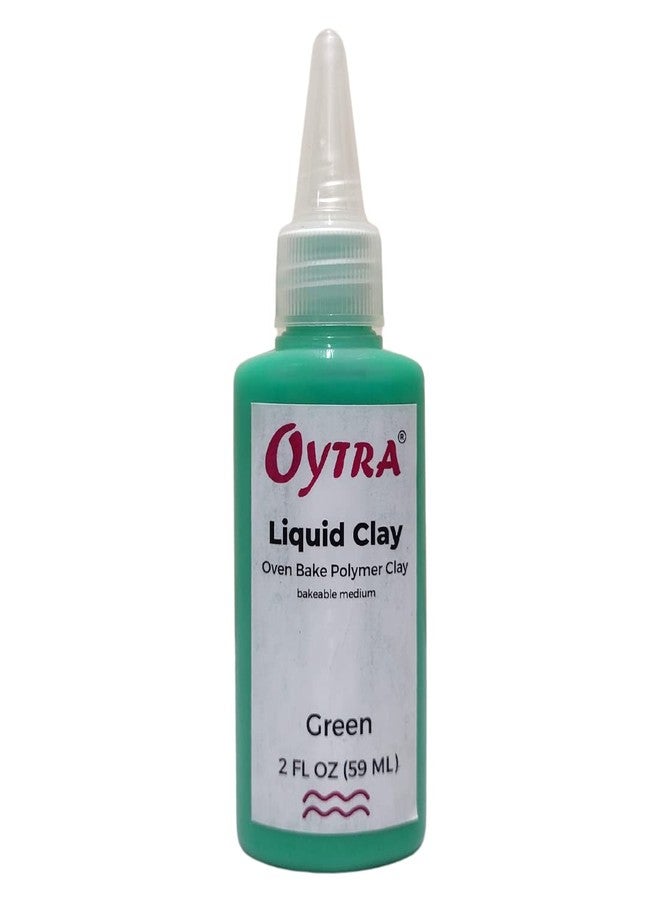 Oytra 60 ml Liquid Polymer Oven Bake Clay for Jewelry Making and Clay Softener and Art Craft DIY (Green) - Image 1